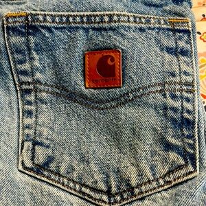 Carhartt Men’s 38x30 Blue Denim Jeans Medium Wash Straight Relaxed Fit Workwear